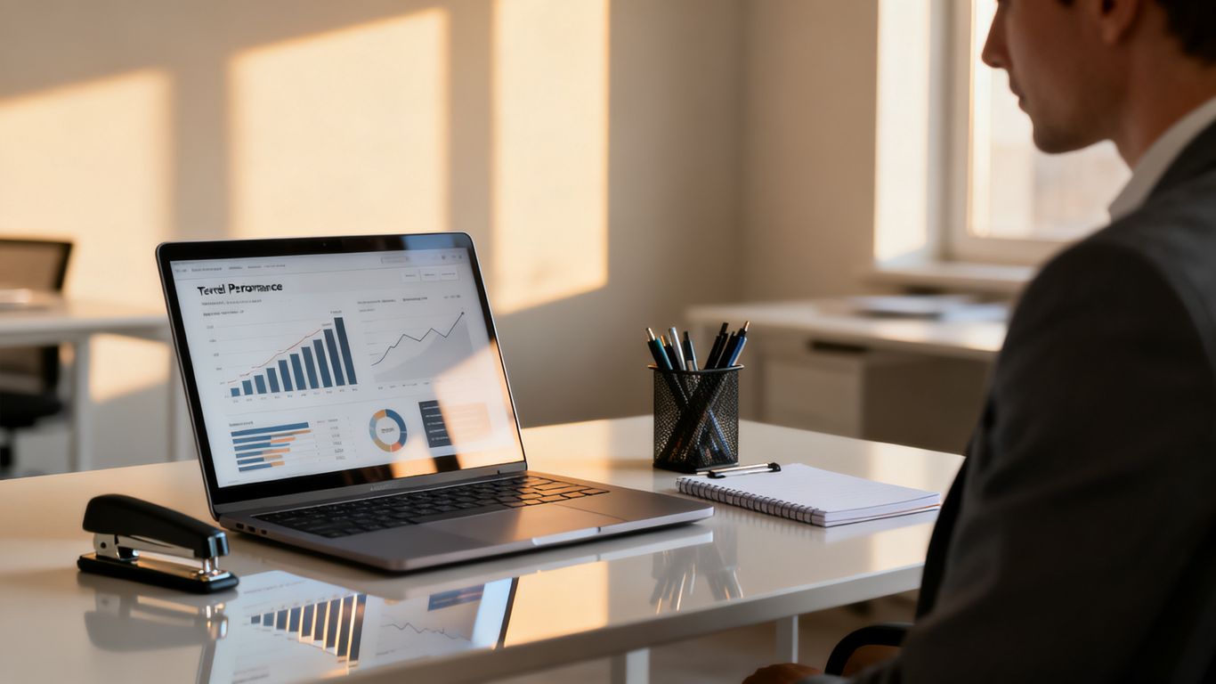A professional analyzing retail data