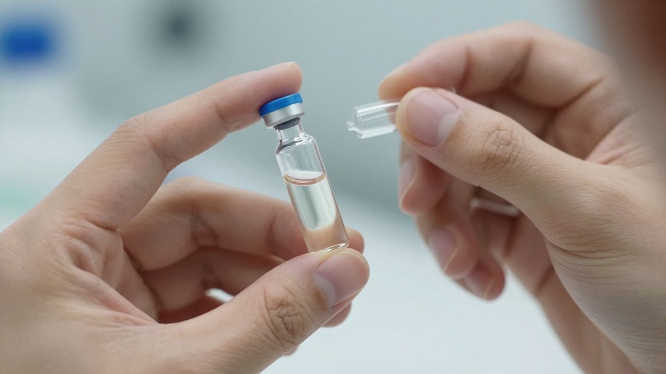 Vial of liquid, research setting