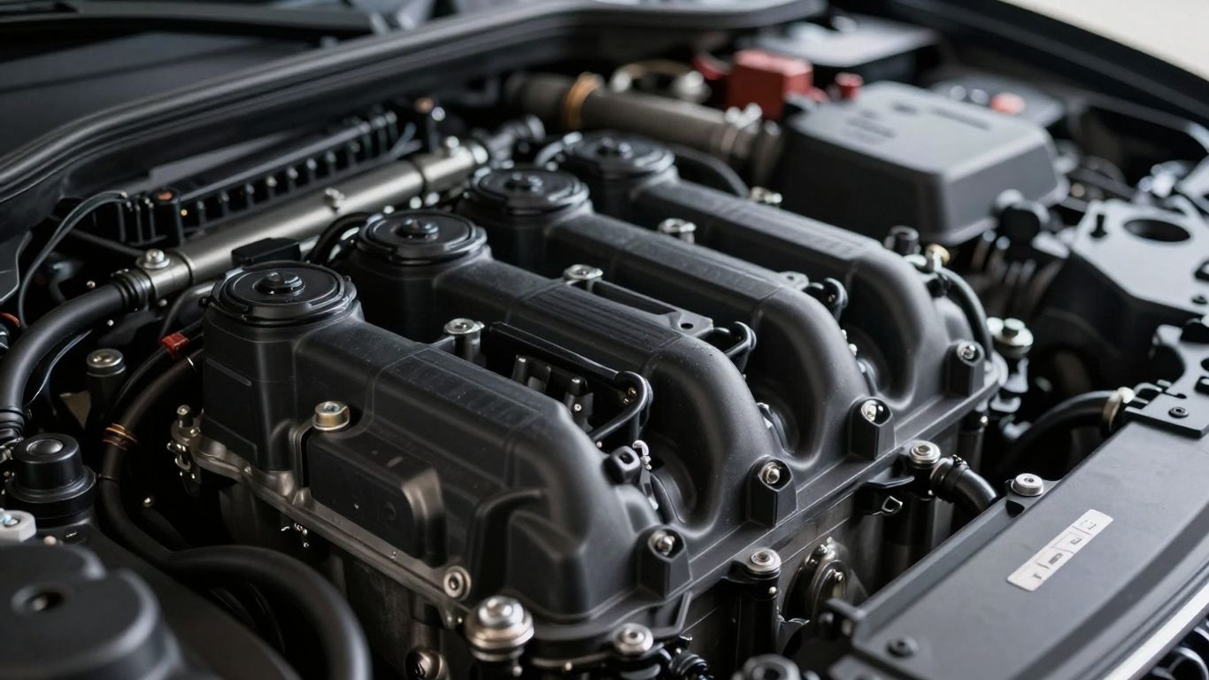 Audi engine bay with visible ignition coils