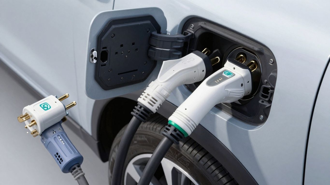 Différents types de prises pour recharger une voiture électrique.