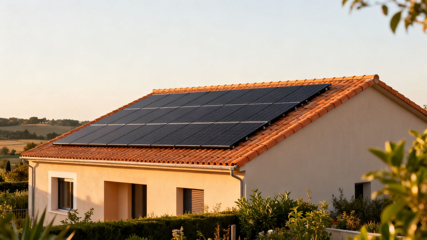 Panneaux photovoltaïques sur maison en Nouvelle-Aquitaine