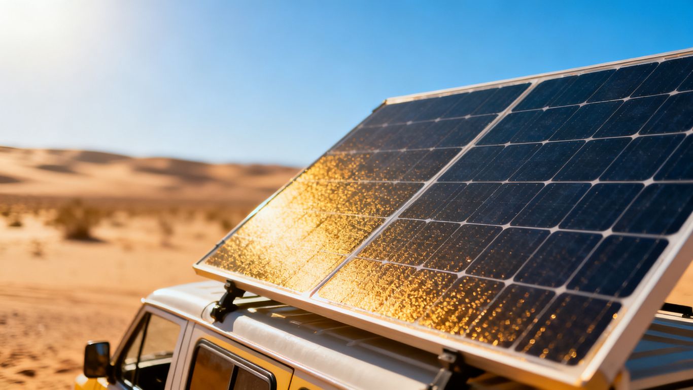 Panneau solaire sur installation nomade