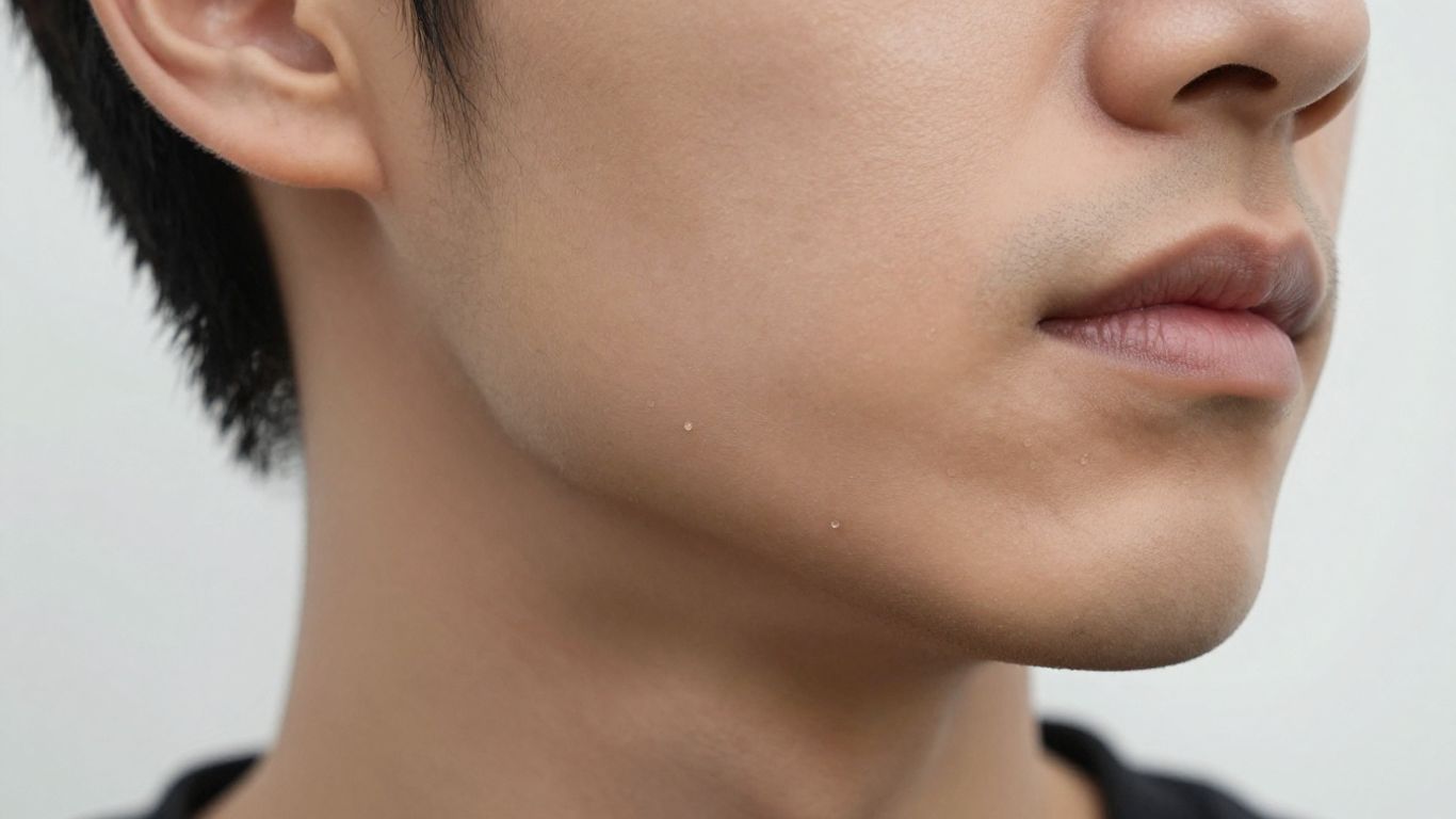 Homem com mandíbula definida e contorno facial.