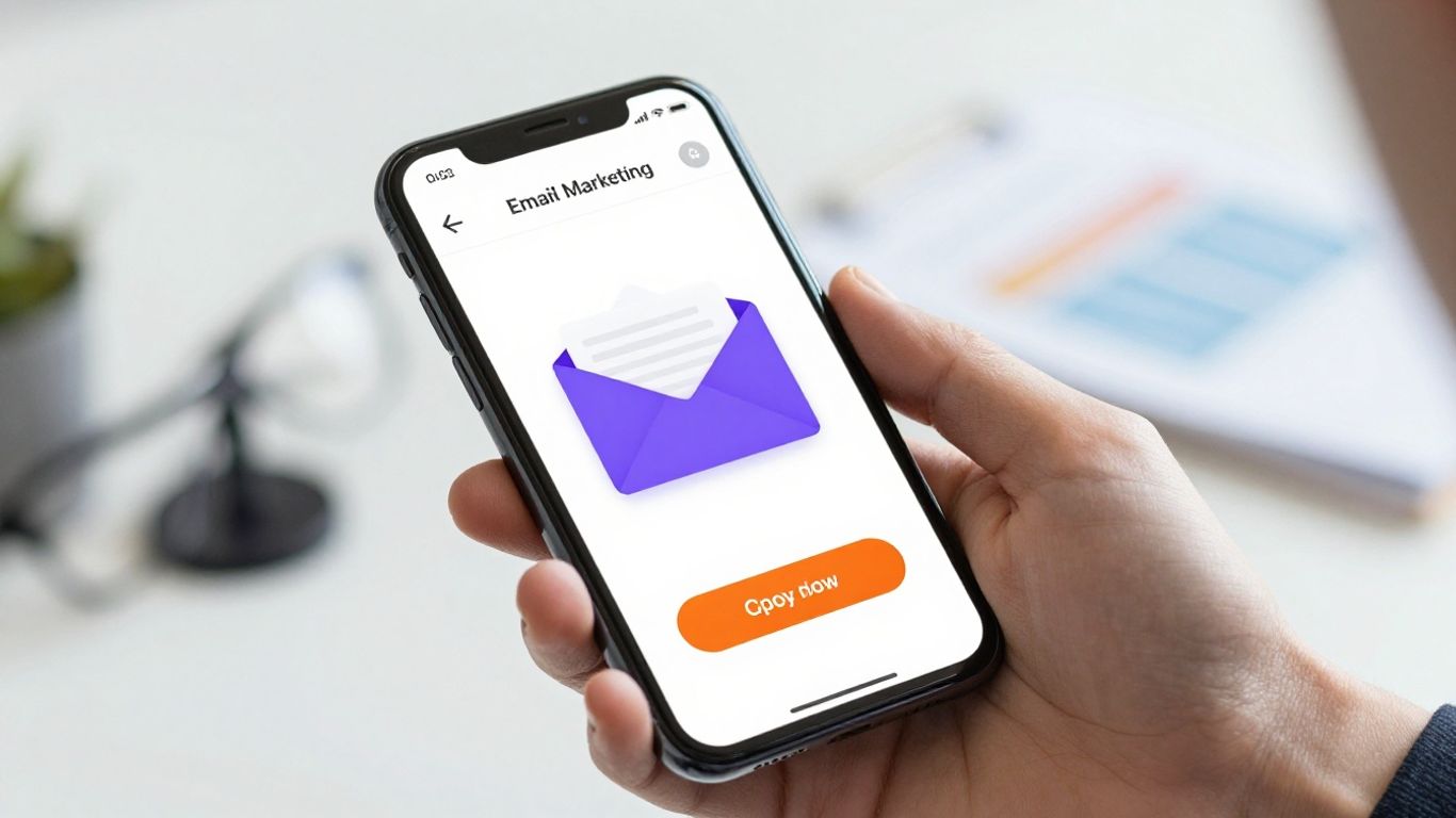 Email marketing campaign on a smartphone screen