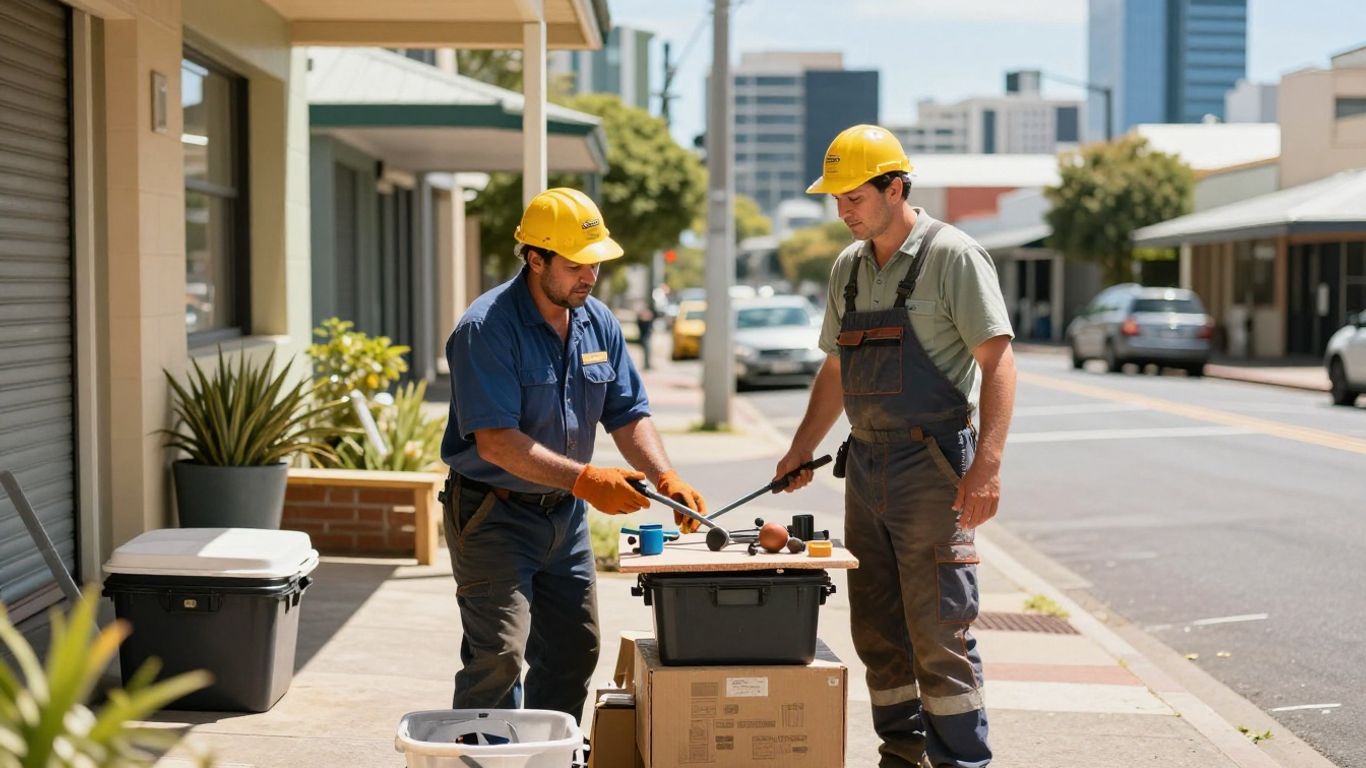 Tradie working on a house in Australia.