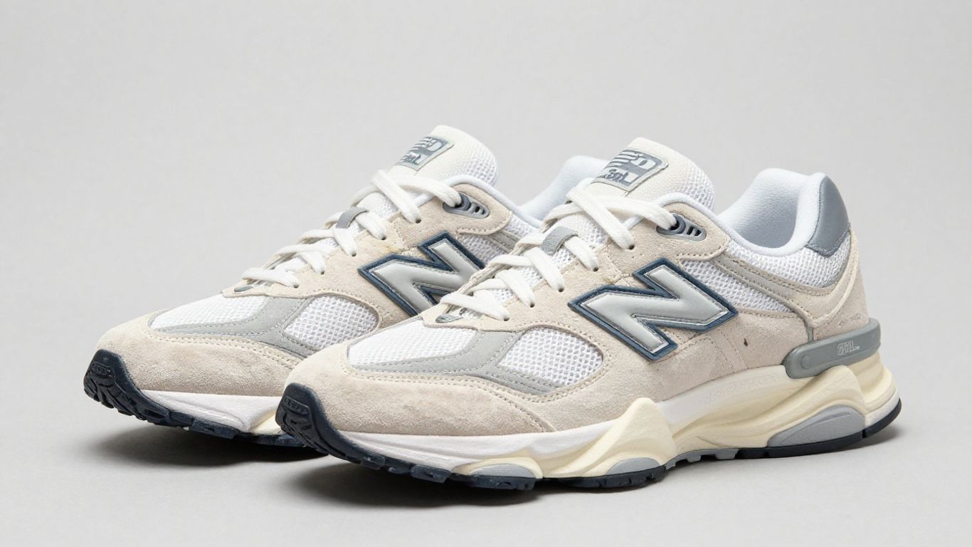 Pantofi sport New Balance 9060 Sea Salt, culori neutre.