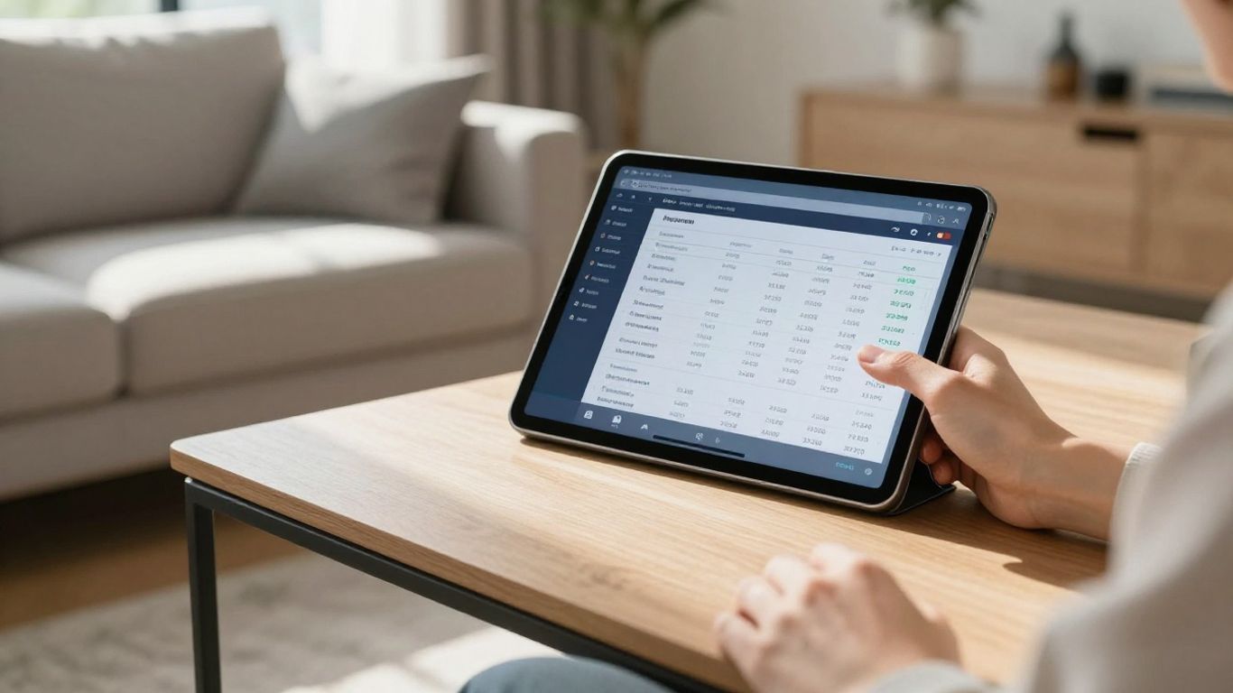 Appartamento moderno con tablet per gestione affitti