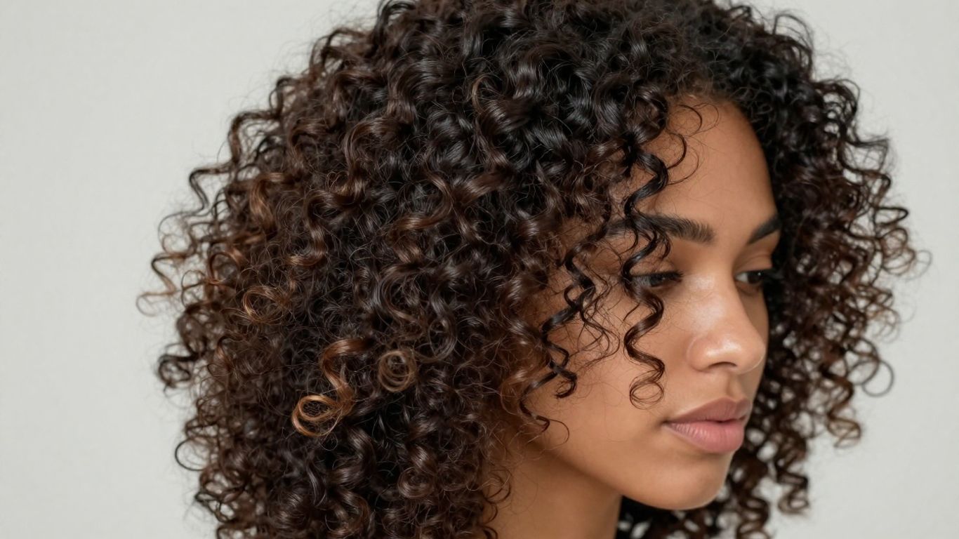Biracial curly hair with defined, bouncy, and shiny strands.