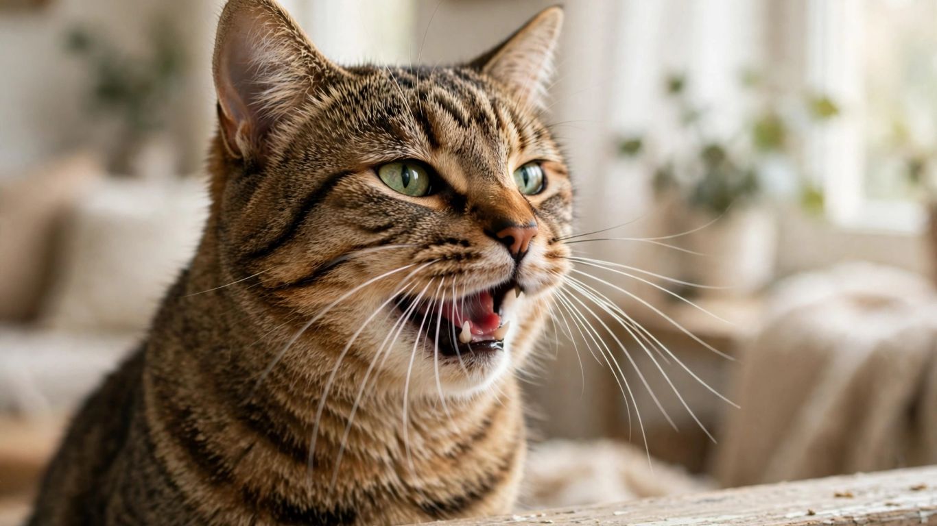 Cat making a range of familiar vocal sounds