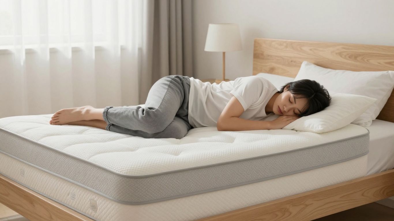 Orthopaedic mattress supporting a sleeping person.