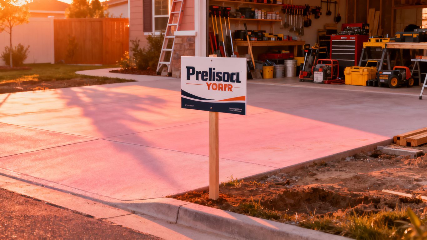 Yard sign installed at a local job site