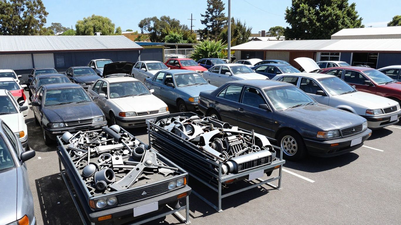 External view of Melbourne auto parts yard