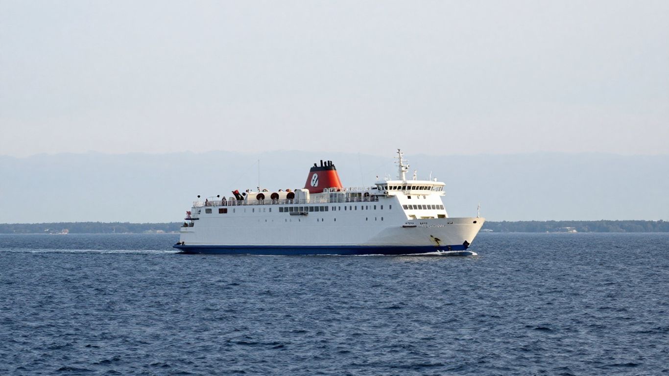 Ferry sailing across the Baltic Sea towards Oslo.