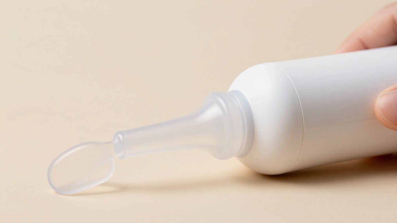 Aspirador nasal para bebé con puntas de silicona suaves.