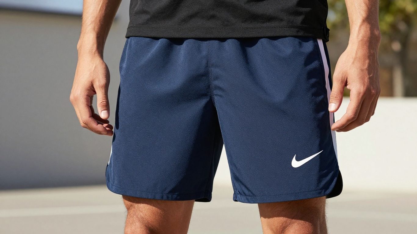 Bărbat purtând pantaloni scurți Nike la modă.