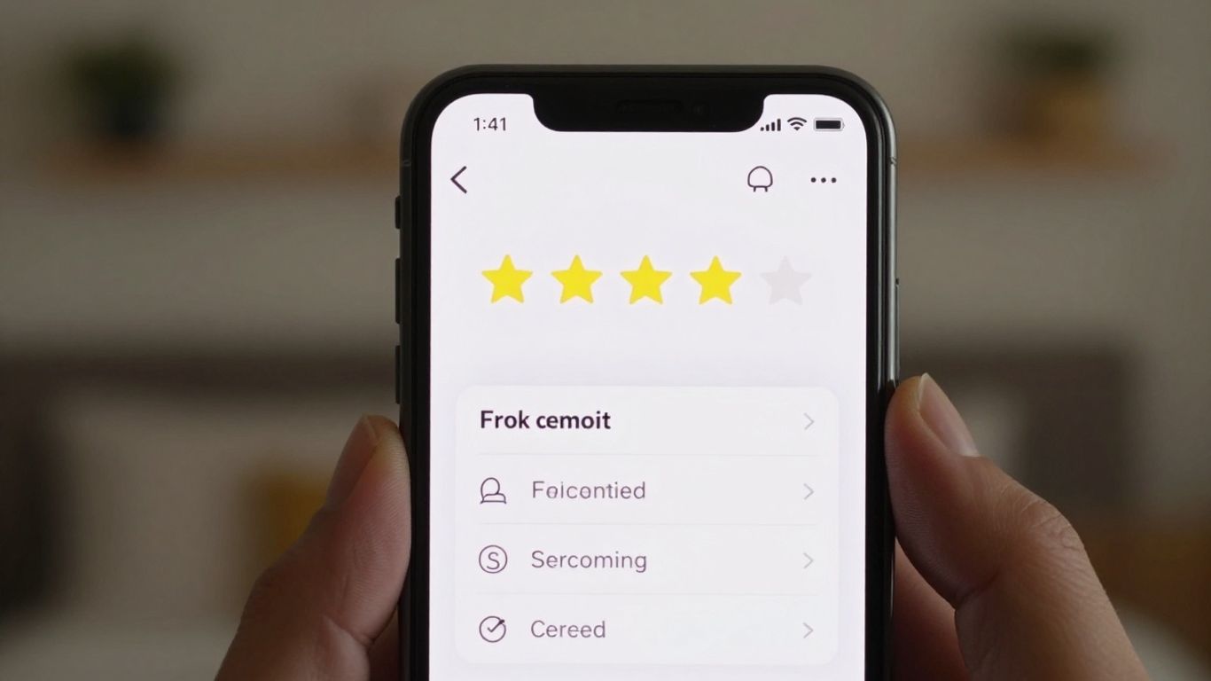 Airbnb 5-star review on a phone screen.