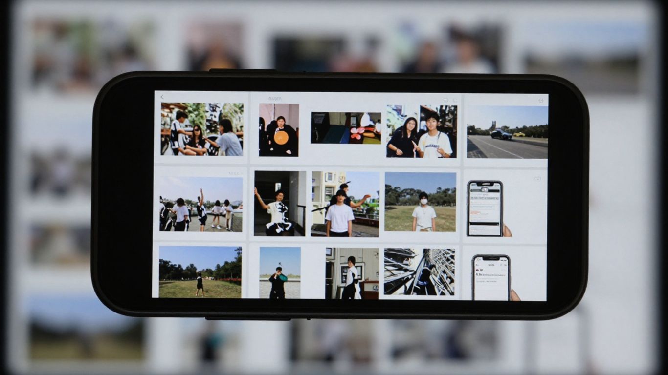 Celular mostrando fotos recuperadas com aplicativo DigDeep.