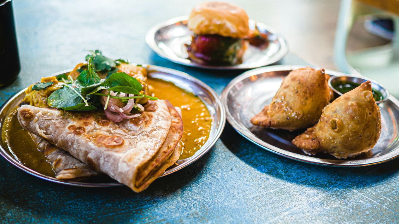 Delicious Indian street food at the stalls