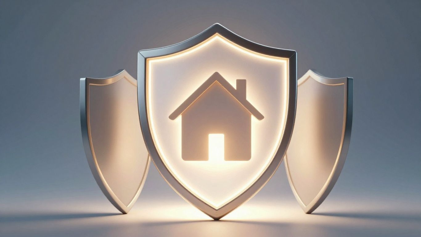 Casa protegida por un escudo de seguro.