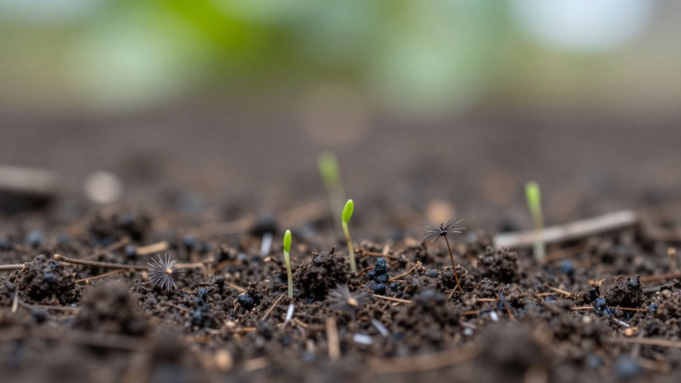 Samen und junge Triebe von Blumen im März säen.
