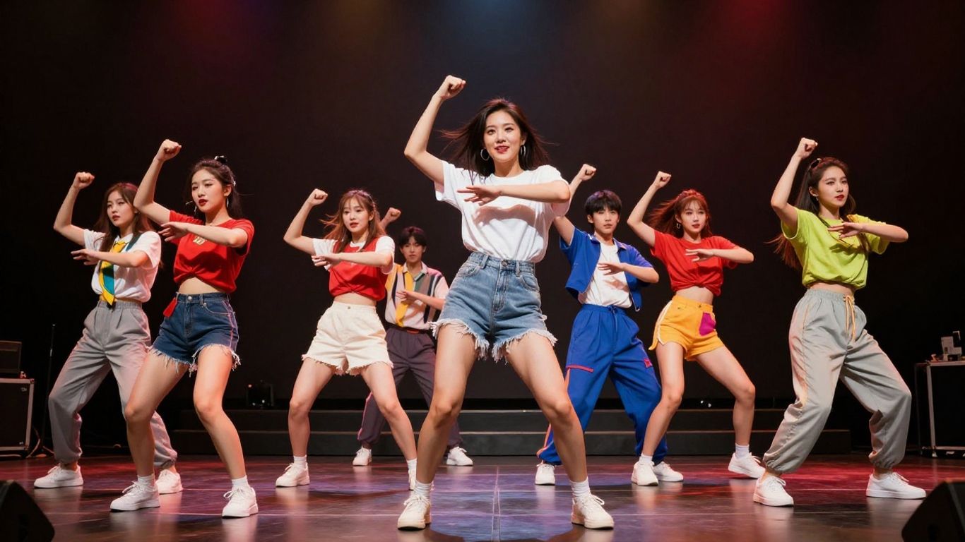 Dynamic music video scene with dancers.