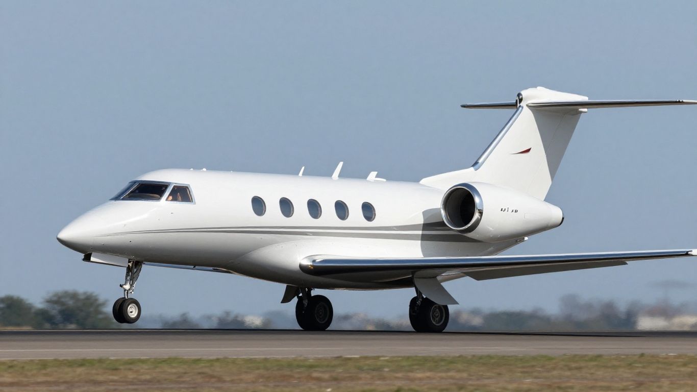Cessna Citation Mustang private jet in flight.