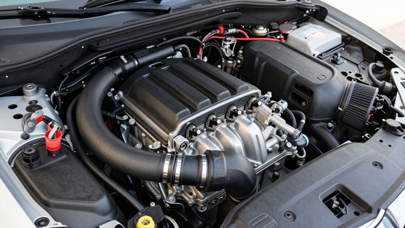 Renault engine bay with throttle components