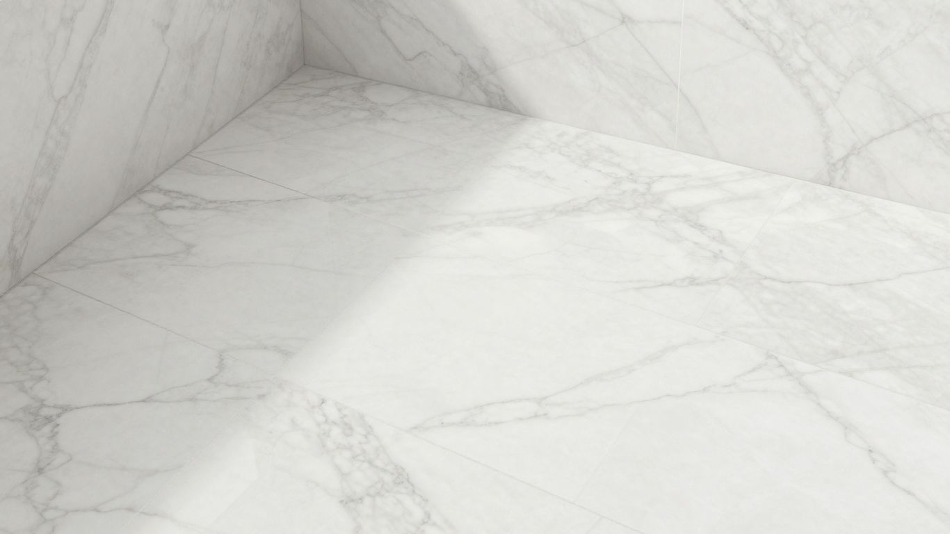 Bianco Dolomite marble tiles for a luxury shower floor.