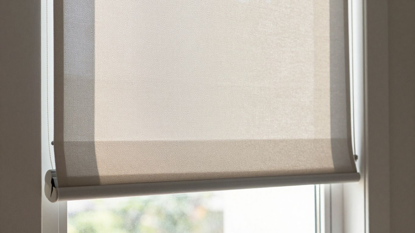 Window with a neat, modern cordless blind.