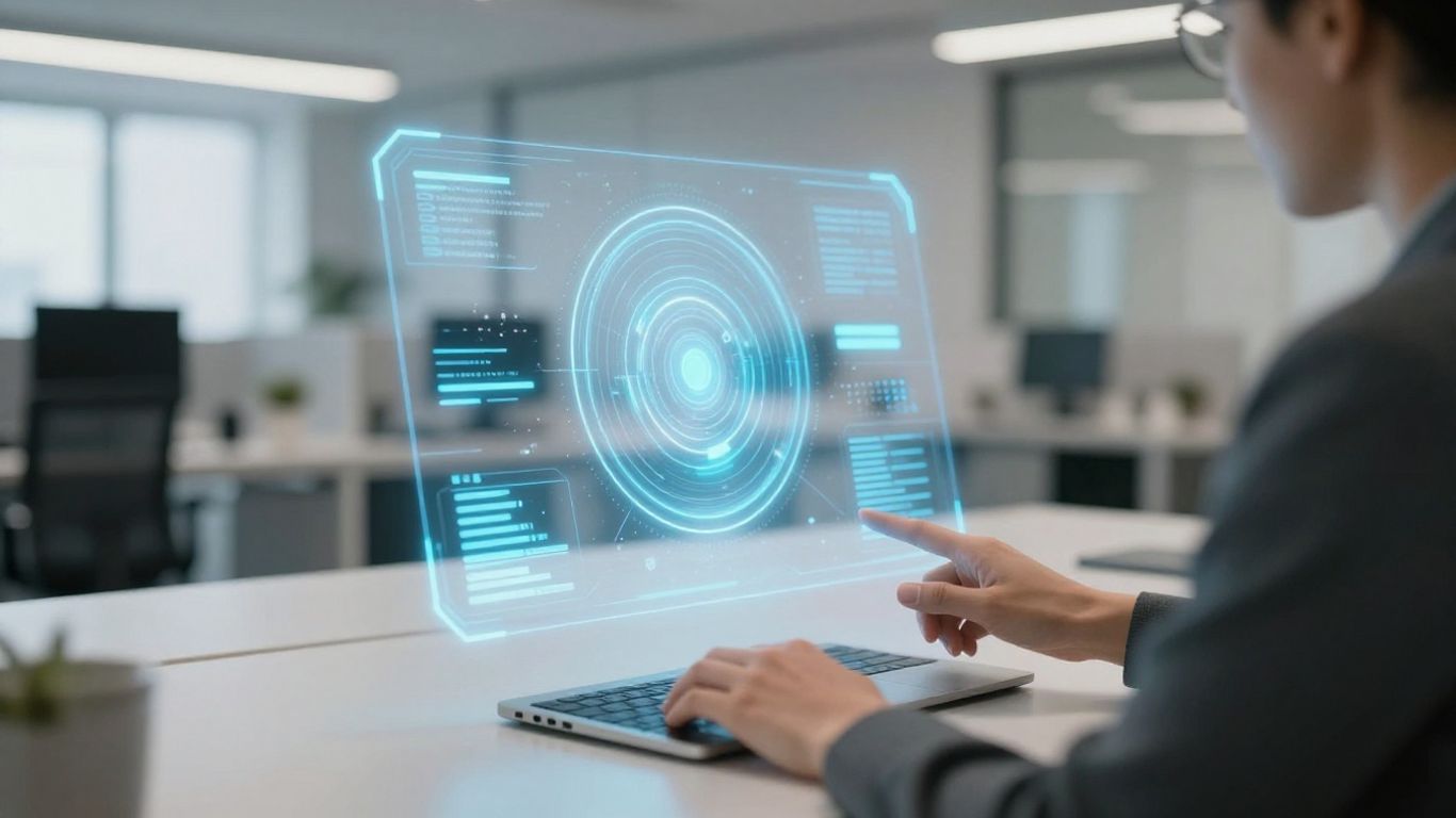 Person using futuristic AI interface