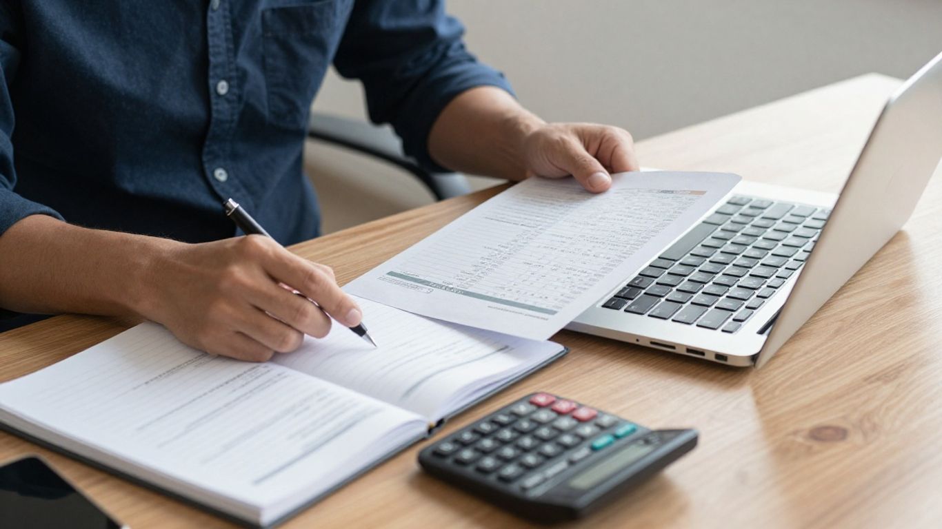 A trader reviewing account terms at a desk