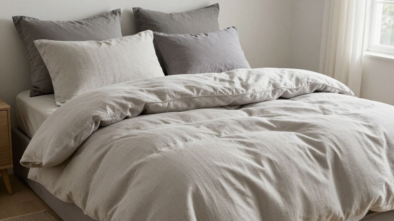 Cozy bedroom with a stylish duvet set.