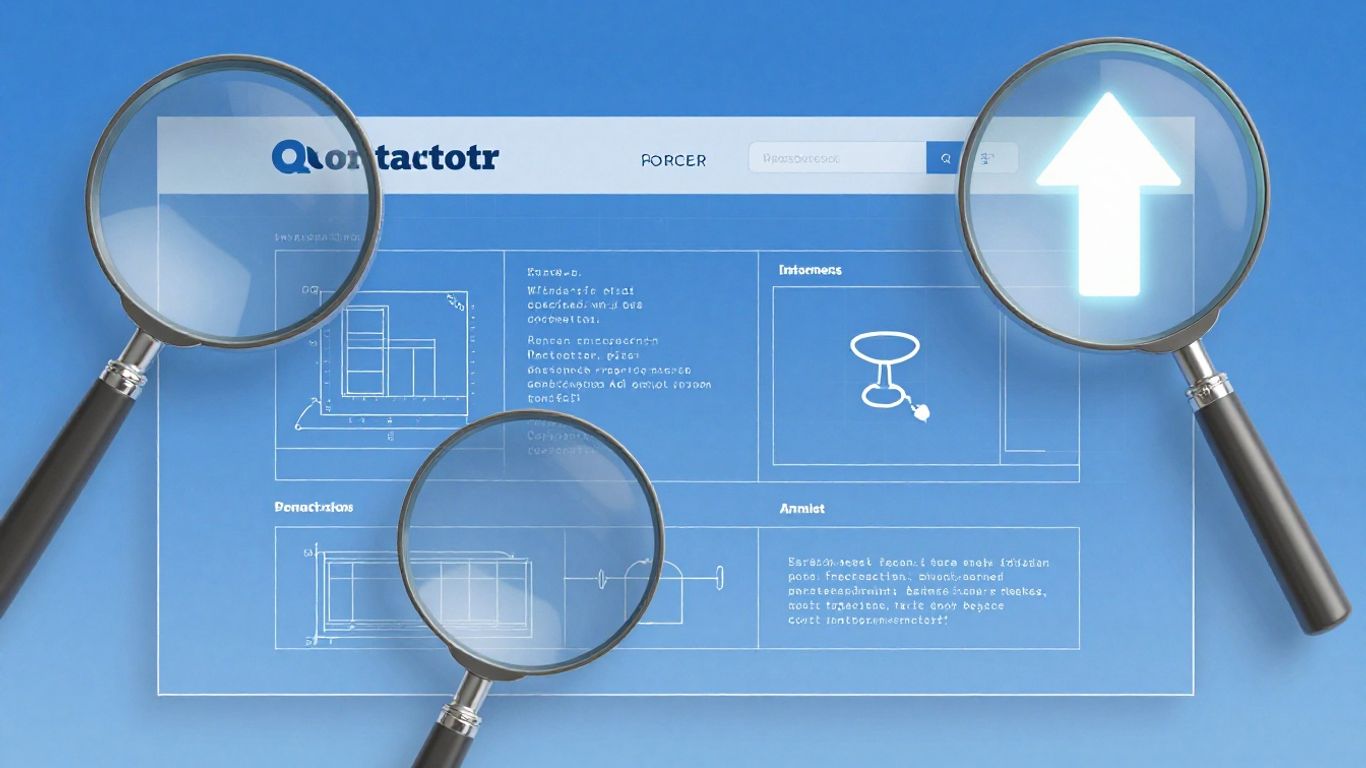 Contractor website audit and SEO improvement visualization.