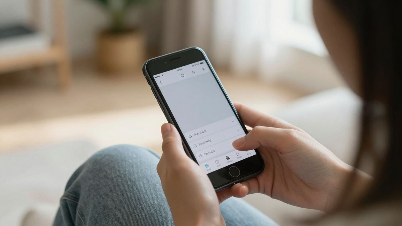 Person logging daily moods on smartphone