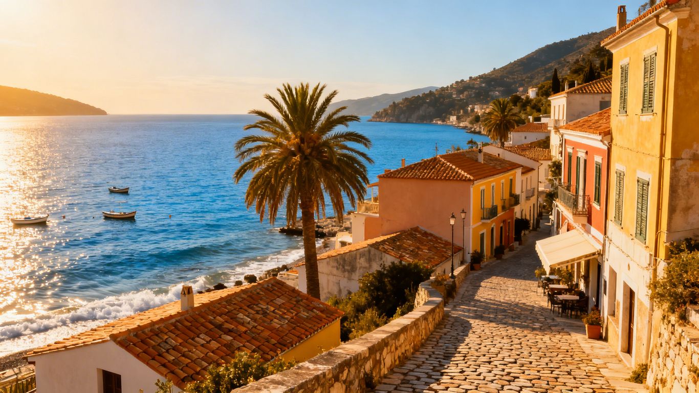 Colorful coastal town near Cabo San Lucas.