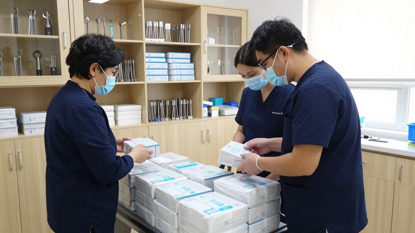 Dental practice receiving an online supply delivery