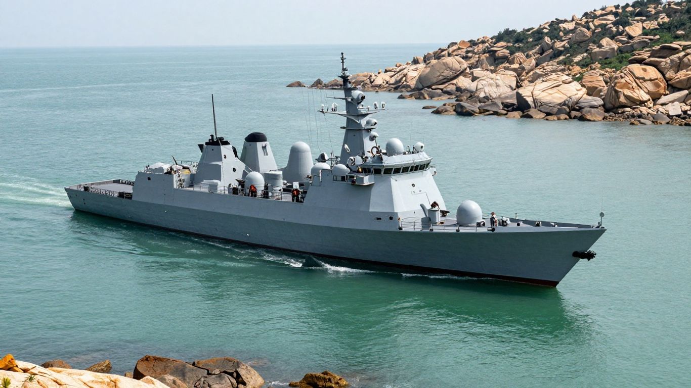 Naval vessels patrolling disputed regional waters