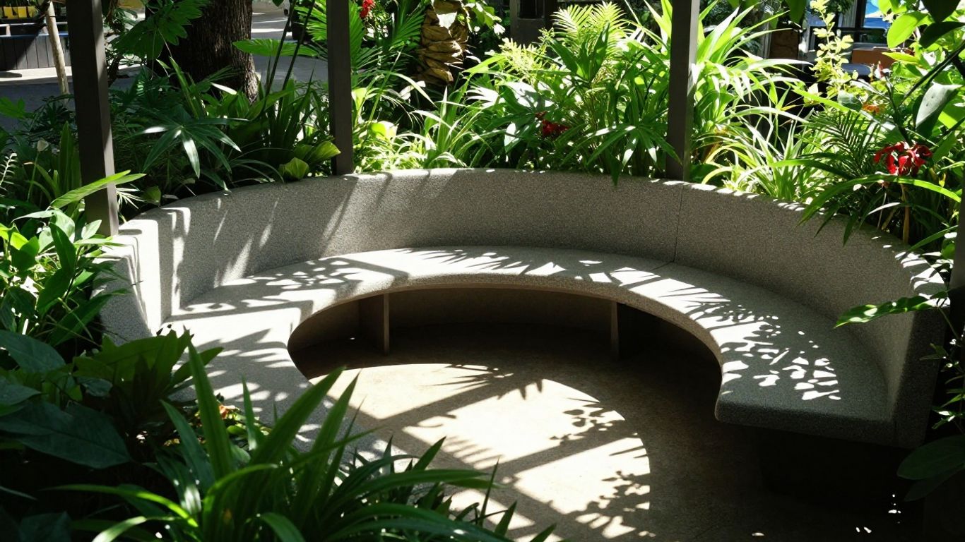 Schatten spendende Pergola im sonnigen Garten