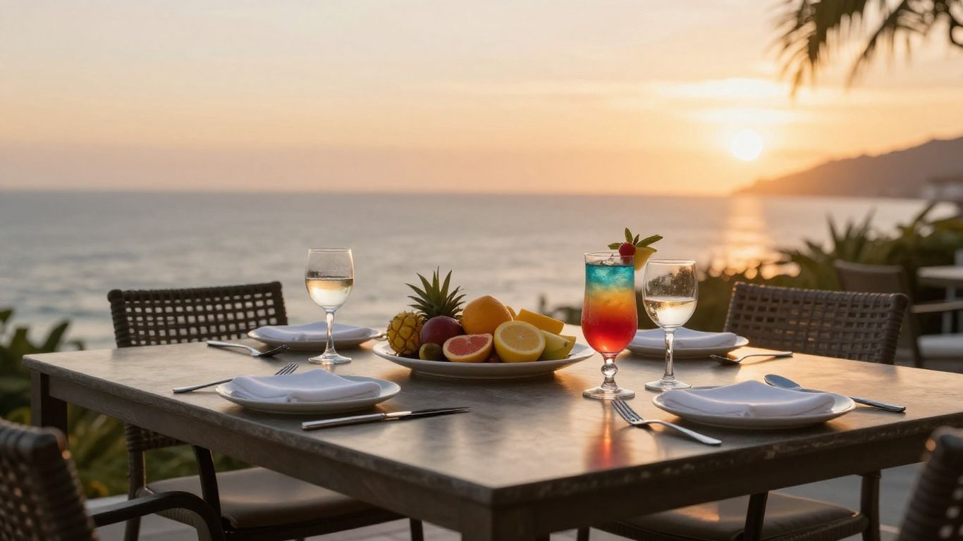 Delicious island dinner spread