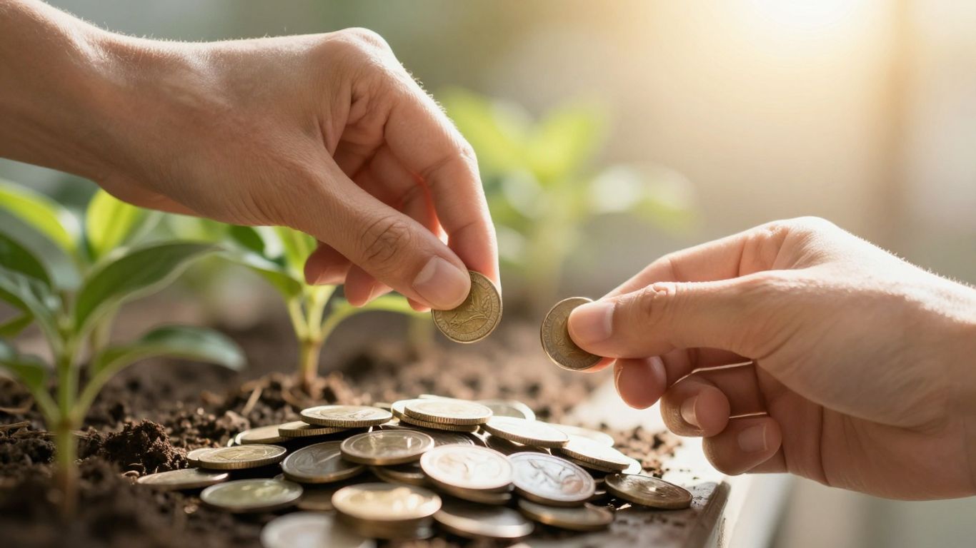 Persona ahorrando dinero para el futuro.