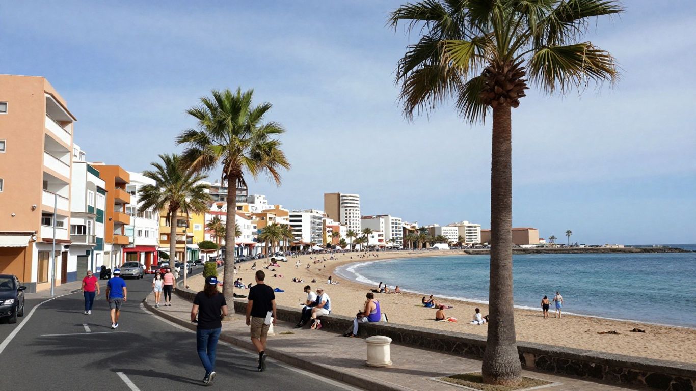 Las Palmas neighborhood streets beside beach