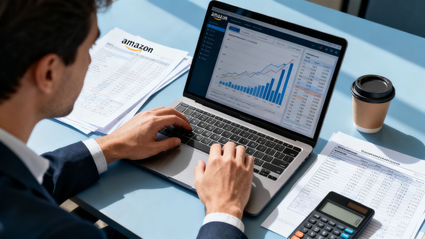 Analyst reviewing Amazon campaign performance data