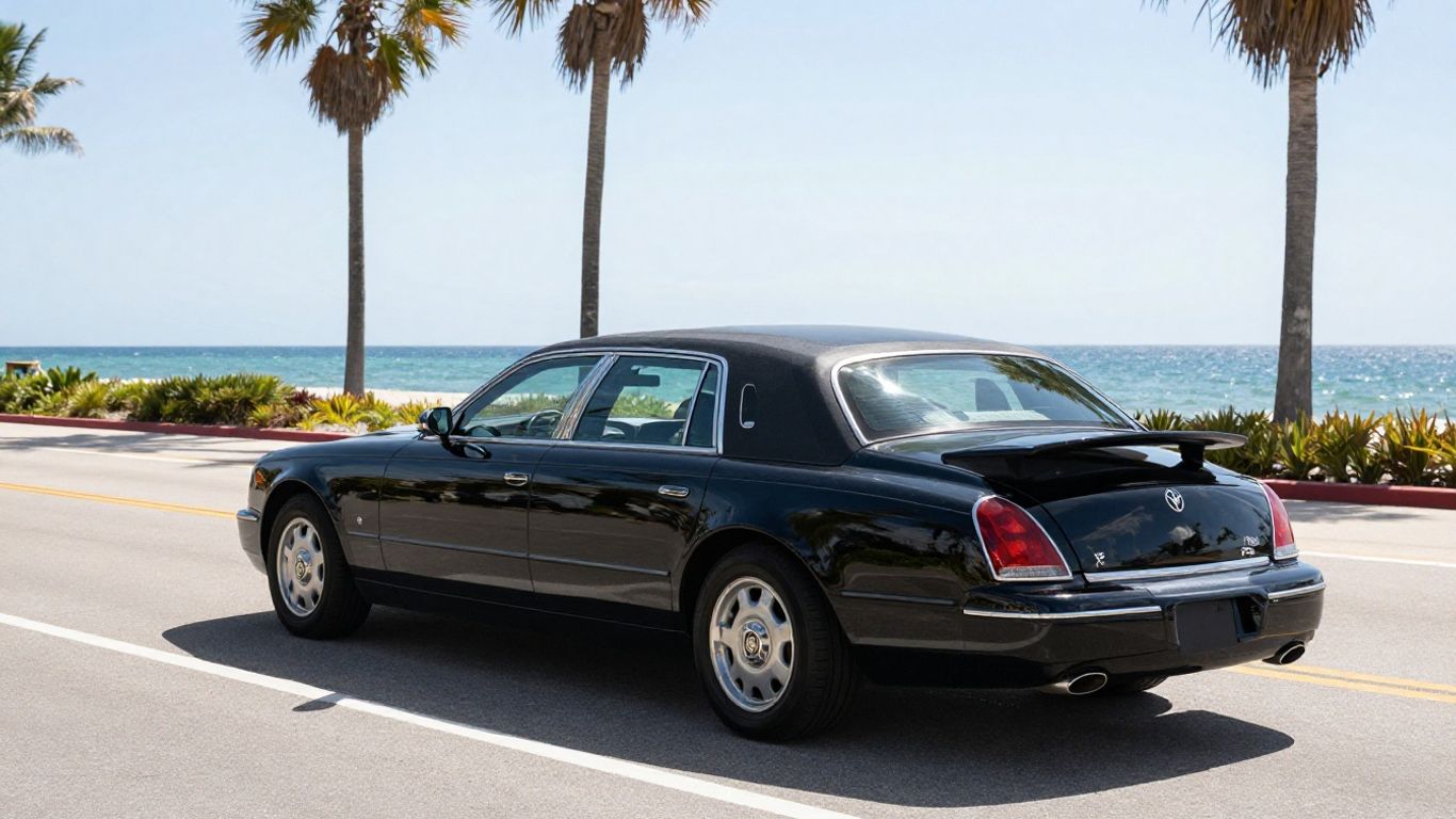 Luxury limousine on Singer Island coast