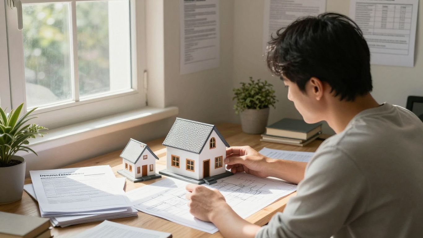 Persona eligiendo seguro para propiedad de alquiler.
