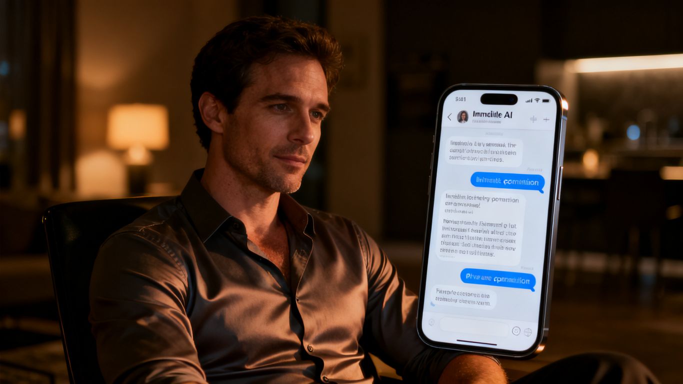 Private AI boyfriend chat with media controls