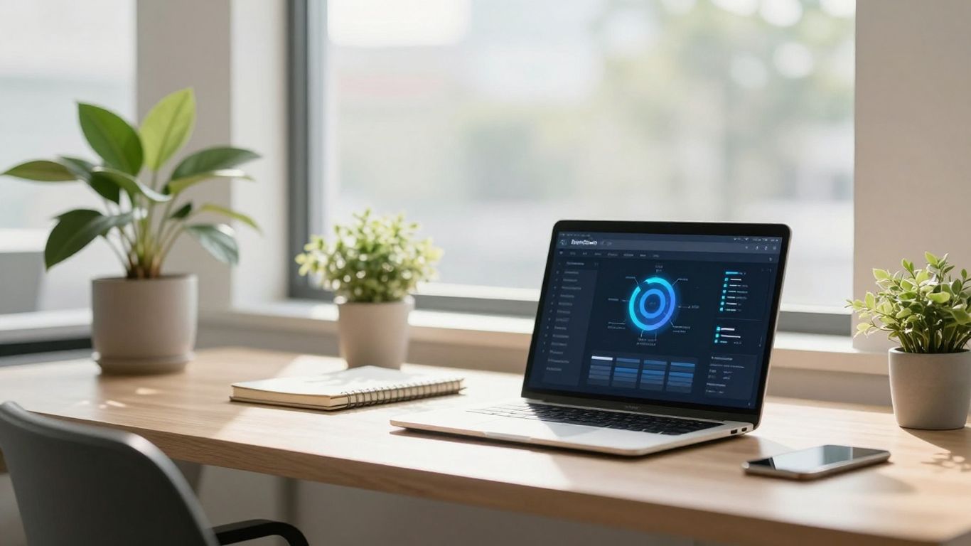 MarketMuse SEO software interface on a laptop.