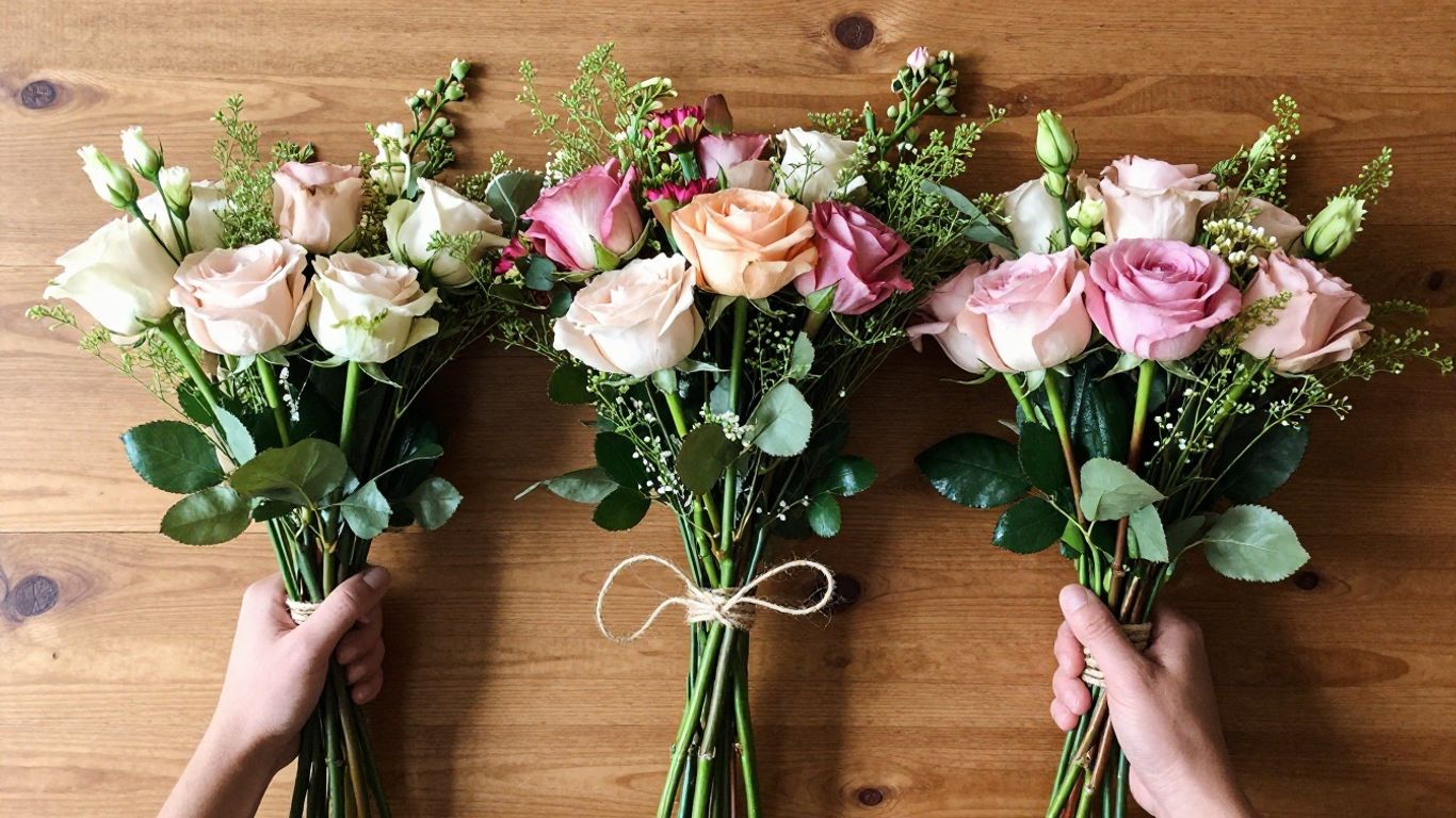 Hand-tied floral arrangement gift