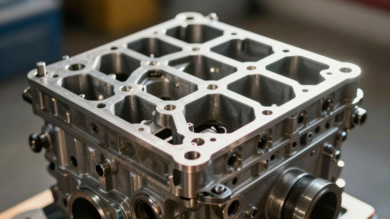 Clean Kia engine block, ready for installation.