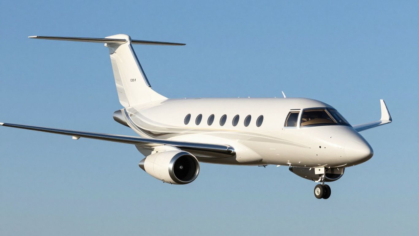 HondaJet flying in a clear blue sky.