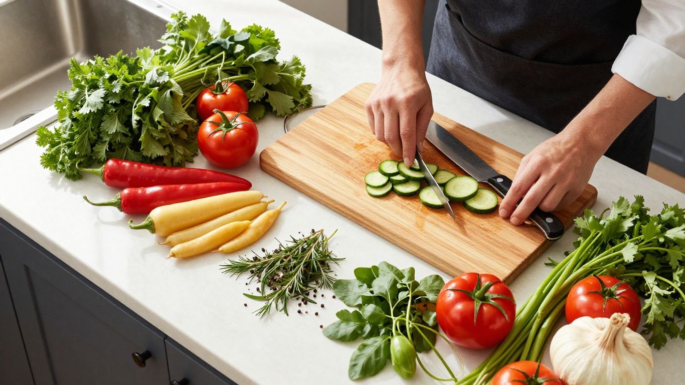 Ingredientes frescos para comidas caseras y económicas.